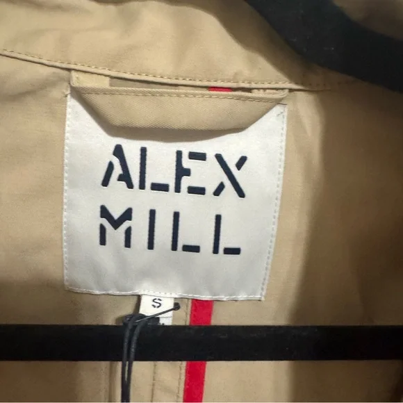 Alex Mill Beige Trench Coat with Red Trim - Picture 2 of 7